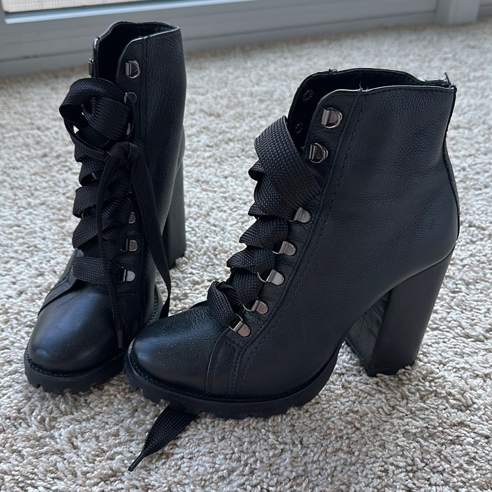 Schutz Lace Up Heeled Boot